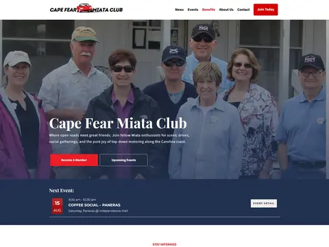 Cape Fear Miata Club website homepage