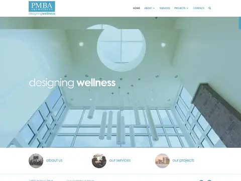 PMBA Architects firm website homepage
