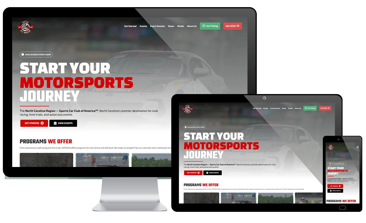 NCRSCCA 2026 website design by Kestrel Design Studio